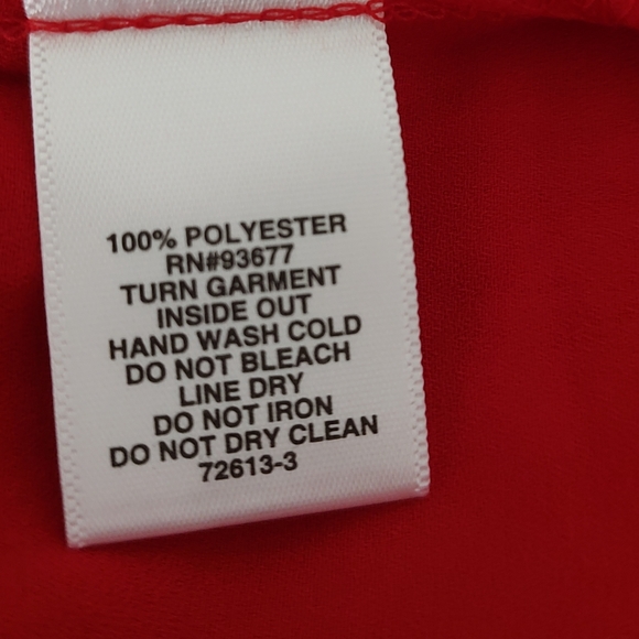 Liz Claiborne Blouse women Embellished Neck long Sleeves colo red cabaret New - Picture 8 of 10